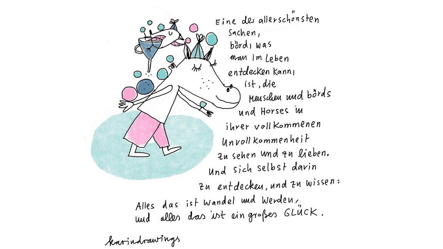 Bild und Text über Unvollkommenheit von karindrawings